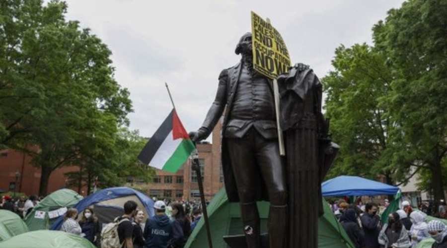 Aksi bela Palestina di Washington 